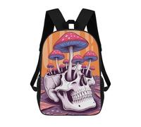 sinyumoney Sacs À Dos Pour Enfants Skull with Mushrooms Illustration Sac D'école Imprimé En 3D Pour Enfants, Sac À Dos De Voyage Tendance Pour Écoliers 17inch