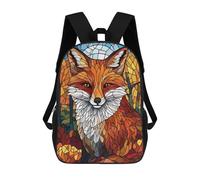 sinyumoney Sacs À Dos Pour Enfants Stained Glass Fox Sac D'école Imprimé En 3D Pour Enfants, Sac À Dos De Voyage Tendance Pour Écoliers 17inch