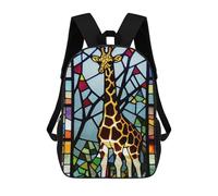 sinyumoney Sacs À Dos Pour Enfants Stained Glass Giraffe Panel Sac D'école Imprimé En 3D, Sac Tendance, Sac De Voyage Pour L'école Ou Les Voyages 17inch