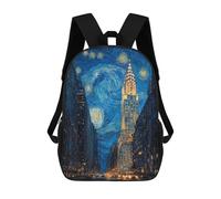 sinyumoney Sacs À Dos Pour Enfants Starry Night Cityscape -1 Sac D'école Imprimé En 3D, Sac Tendance, Sac De Voyage Pour L'école Ou Les Voyages 17inch