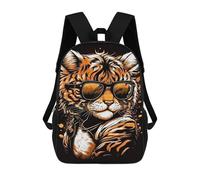 sinyumoney Sacs À Dos Pour Enfants Stylish Tiger with Sunglasses Sac D'école Imprimé En 3D, Sac Tendance, Sac De Voyage Pour L'école Ou Les Voyages 17inch