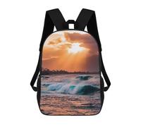sinyumoney Sacs À Dos Pour Enfants Sunset Ocean Waves Sac À Dos Scolaire, Cartable Pour Enfants, Sac De Voyage, Sac À Livres, Sac À Dos Imprimé En 3D Pour Garçons Et Filles 17inch