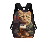 sinyumoney Sacs À Dos Pour Enfants The Drinking Cat Beer Sac D'école Sac À Dos Garçon Sac De Voyage Sac D'écolier Sac À Livres Et Fournitures Scolaires Sacs D'école 17inch