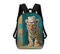 sinyumoney Sacs À Dos Pour Enfants Tiger Cub with Toilet Paper Hat-1 Sac D'école Imprimé En 3D, Sac Tendance, Sac De Voyage Pour L'école Ou Les Voyages 17inch