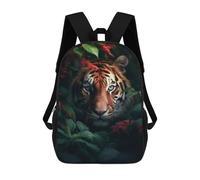 sinyumoney Sacs À Dos Pour Enfants Tiger Jungle Flowers Sac D'école Sac À Dos Garçon Sac De Voyage Sac D'écolier Sac À Livres Et Fournitures Scolaires Sacs D'école 17inch