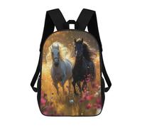 sinyumoney Sacs À Dos Pour Enfants Two Horse Galloping Sac D'école Imprimé En 3D Pour Enfants, Sac À Dos De Voyage Tendance Pour Écoliers 17inch
