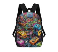 sinyumoney Sacs À Dos Pour Enfants Vibrant Retro Gaming Collage -3 Sac À Dos Scolaire, Cartable Pour Enfants, Sac De Voyage, Sac À Livres, Sac À Dos Imprimé En 3D Pour Garçons Et Filles 17inch