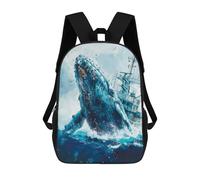 sinyumoney Sacs À Dos Pour Enfants Whale Breaching Ship Sac D'école Imprimé En 3D Pour Enfants, Sac À Dos De Voyage Tendance Pour Écoliers 17inch