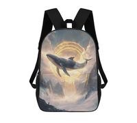 sinyumoney Sacs À Dos Pour Enfants Whale in Sky with Glowing Circle Sac À Dos Scolaire, Cartable Pour Enfants, Sac De Voyage, Sac À Livres, Sac À Dos Imprimé En 3D Pour Garçons Et Filles 17inch
