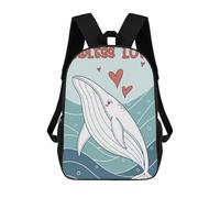 sinyumoney Sacs À Dos Pour Enfants Whale Love Illustration Sac D'école Imprimé En 3D Pour Enfants, Sac À Dos De Voyage Tendance Pour Écoliers 17inch