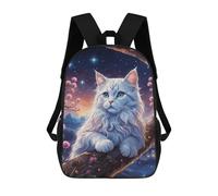 sinyumoney Sacs À Dos Pour Enfants White Cat in Cherry Blossom Tree Sac D'école Imprimé En 3D Pour Enfants, Sac À Dos De Voyage Tendance Pour Écoliers 17inch