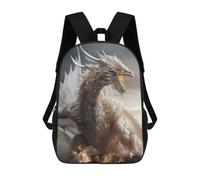 sinyumoney Sacs À Dos Pour Enfants White Gold Dragon Sac D'école Imprimé En 3D Pour Enfants, Sac À Dos De Voyage Tendance Pour Écoliers 17inch