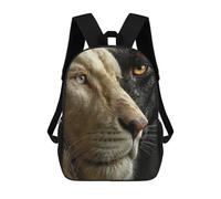 sinyumoney Sacs À Dos Pour Enfants White Lion And Black Panther Sac D'école Imprimé En 3D Pour Enfants, Sac À Dos De Voyage Tendance Pour Écoliers 17inch