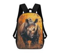 sinyumoney Sacs À Dos Pour Enfants White Rhino Portrait Sac D'école Imprimé En 3D Pour Enfants, Sac À Dos De Voyage Tendance Pour Écoliers 17inch