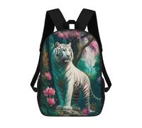 sinyumoney Sacs À Dos Pour Enfants White Tiger Sac D'école Imprimé En 3D Pour Enfants, Sac À Dos De Voyage Tendance Pour Écoliers 17inch