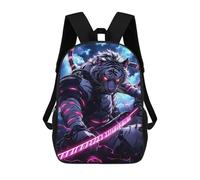 sinyumoney Sacs À Dos Pour Enfants White Tiger Samurai Animal Sac À Dos Scolaire, Cartable Pour Enfants, Sac De Voyage, Sac À Livres, Sac À Dos Imprimé En 3D Pour Garçons Et Filles 17inch
