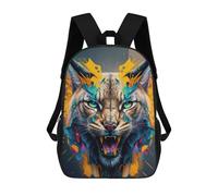 sinyumoney Sacs À Dos Pour Enfants Wild Lynx Colorful Artwork Sac D'école Imprimé En 3D, Sac Tendance, Sac De Voyage Pour L'école Ou Les Voyages 17inch