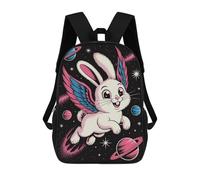 sinyumoney Sacs À Dos Pour Enfants Winged Rabbit in Space Cartoon Sac D'école Imprimé En 3D Pour Enfants, Sac À Dos De Voyage Tendance Pour Écoliers 17inch