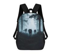sinyumoney Sacs À Dos Pour Enfants Wolf Pack in Foggy Forest Sac D'école Imprimé En 3D Pour Enfants, Sac À Dos De Voyage Tendance Pour Écoliers 17inch