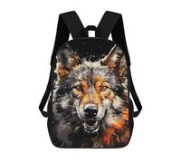sinyumoney Sacs À Dos Pour Enfants Wolf Portrait with Splashes Sac D'école Imprimé En 3D Pour Enfants, Sac À Dos De Voyage Tendance Pour Écoliers 17inch