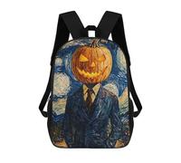sinyumoney Sacs À Dos Pumpkin Head in Starry Night Sac À Dos Scolaire Pour Enfants, Sac D'école Imprimé En 3D Pour Garçons, Élèves Du Primaire Et Du Collège 17inch