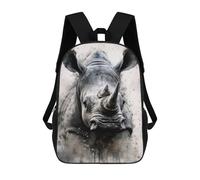 sinyumoney Sacs À Dos Rhinoceros Black Ink Sac À Dos Scolaire Pour Enfants, Sac D'école Imprimé En 3D Pour Garçons, Élèves Du Primaire Et Du Collège 17inch