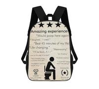 sinyumoney Sacs À Dos Scolaires Pour Enfants 5 STAR BATHROOM CRAFT Sac D'école Imprimé En 3D Pour Garçons, Élèves Du Primaire Et Du Collège 17inch