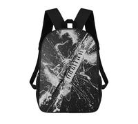 sinyumoney Sacs À Dos Scolaires Pour Enfants Abstract Musical Instrument Black And White Art Sac D'école Imprimé En 3D Pour Garçons, Élèves Du Primaire Et Du Collège 17inch