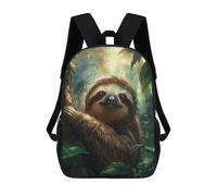 sinyumoney Sacs À Dos Scolaires Pour Enfants Adorable Sloth in Jungle Sac D'école Imprimé En 3D Pour Garçons, Élèves Du Primaire Et Du Collège 17inch