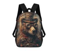 sinyumoney Sacs À Dos Scolaires Pour Enfants Animal Steampunk Bear Sac D'école Imprimé En 3D Pour Garçons, Élèves Du Primaire Et Du Collège 17inch