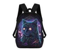 sinyumoney Sacs À Dos Scolaires Pour Enfants Black Light Cat 12 Sac D'école Imprimé En 3D Pour Garçons, Élèves Du Primaire Et Du Collège 17inch