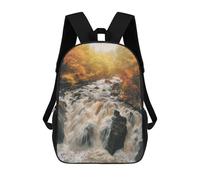 sinyumoney Sacs À Dos Scolaires Pour Enfants Black Linn Falls Hermitage Sac D'école Imprimé En 3D Pour Garçons, Élèves Du Primaire Et Du Collège 17inch