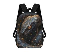 sinyumoney Sacs À Dos Scolaires Pour Enfants Black Snake with Golden Dust Sac D'école Imprimé En 3D Pour Garçons, Élèves Du Primaire Et Du Collège 17inch