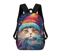 sinyumoney Sacs À Dos Scolaires Pour Enfants Cat in Santa Hat Sac D'école Imprimé En 3D Pour Garçons, Élèves Du Primaire Et Du Collège 17inch