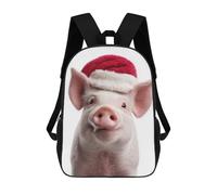 sinyumoney Sacs À Dos Scolaires Pour Enfants Christmas Piglet Wearing Santa Hat Sac D'école Imprimé En 3D Pour Garçons, Élèves Du Primaire Et Du Collège 17inch