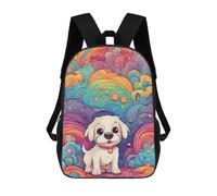 sinyumoney Sacs À Dos Scolaires Pour Enfants Colorful Cute Dog Sac D'école Imprimé En 3D Pour Garçons, Élèves Du Primaire Et Du Collège 17inch