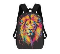 sinyumoney Sacs À Dos Scolaires Pour Enfants Colorful Lion Portrait Sac D'école Imprimé En 3D Pour Garçons, Élèves Du Primaire Et Du Collège 17inch