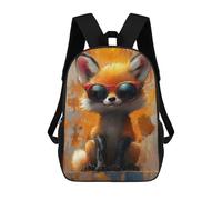 sinyumoney Sacs À Dos Scolaires Pour Enfants Cool Fox in Sunglasses Sac D'école Imprimé En 3D Pour Garçons, Élèves Du Primaire Et Du Collège 17inch