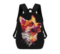 sinyumoney Sacs À Dos Scolaires Pour Enfants Corgi Dog Abstract Sac D'école Imprimé En 3D Pour Garçons, Élèves Du Primaire Et Du Collège 17inch