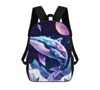 sinyumoney Sacs À Dos Scolaires Pour Enfants Cosmic Polygon Whale Sac D'école Imprimé En 3D Pour Garçons, Élèves Du Primaire Et Du Collège 17inch
