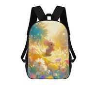 sinyumoney Sacs À Dos Scolaires Pour Enfants Cute Mouse in Flower Field Sac D'école Imprimé En 3D Pour Garçons, Élèves Du Primaire Et Du Collège 17inch