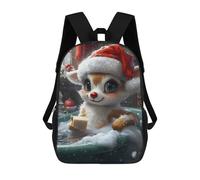 sinyumoney Sacs À Dos Scolaires Pour Enfants Cute Reindeer in A Bath Christmas Sac D'école Imprimé En 3D Pour Garçons, Élèves Du Primaire Et Du Collège 17inch