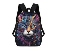 sinyumoney Sacs À Dos Scolaires Pour Enfants Cyborg Cat Head Machine Sac D'école Imprimé En 3D Pour Garçons, Élèves Du Primaire Et Du Collège 17inch