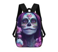 sinyumoney Sacs À Dos Scolaires Pour Enfants Day of The Dead Beauty-7 Sac D'école Imprimé En 3D Pour Garçons, Élèves Du Primaire Et Du Collège 17inch
