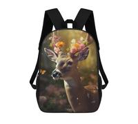 sinyumoney Sacs À Dos Scolaires Pour Enfants Deer with Floral Crown Sac D'école Imprimé En 3D Pour Garçons, Élèves Du Primaire Et Du Collège 17inch
