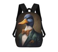 sinyumoney Sacs À Dos Scolaires Pour Enfants Duck in Suit Sac D'école Imprimé En 3D Pour Garçons, Élèves Du Primaire Et Du Collège 17inch