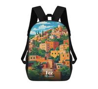 sinyumoney Sacs À Dos Scolaires Pour Enfants Fez, Morocco Cityscape Illustration Sac D'école Imprimé En 3D Pour Garçons, Élèves Du Primaire Et Du Collège 17inch