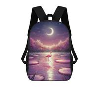 sinyumoney Sacs À Dos Scolaires Pour Enfants Flamingo in A Dreamy Lily Pond Sac D'école Imprimé En 3D Pour Garçons, Élèves Du Primaire Et Du Collège 17inch