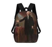 sinyumoney Sacs À Dos Scolaires Pour Enfants George Washington Portrait Sac D'école Imprimé En 3D Pour Garçons, Élèves Du Primaire Et Du Collège 17inch