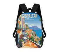 sinyumoney Sacs À Dos Scolaires Pour Enfants Gibraltar Mediterranean Sac D'école Imprimé En 3D Pour Garçons, Élèves Du Primaire Et Du Collège 17inch